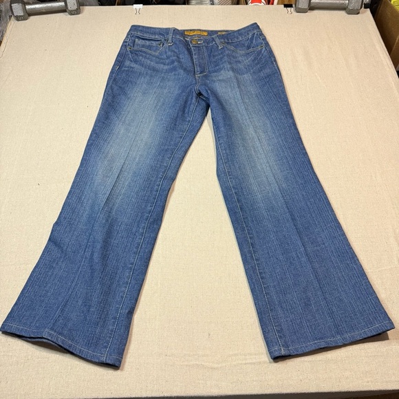 Seven 7 For All Mankind Women’s Size 12 Dojo Flare Blue Jeans Denim Bell Bottoms - Picture 2 of 7